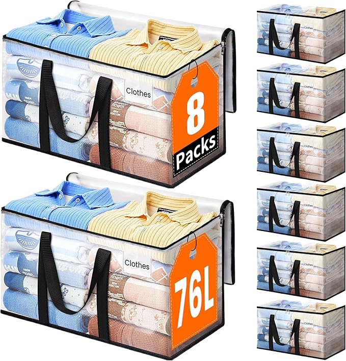 Moving Bags, Extra Large Heavy Duty Storage Bags, 8 Packs | Packing Bags by EpicTotes