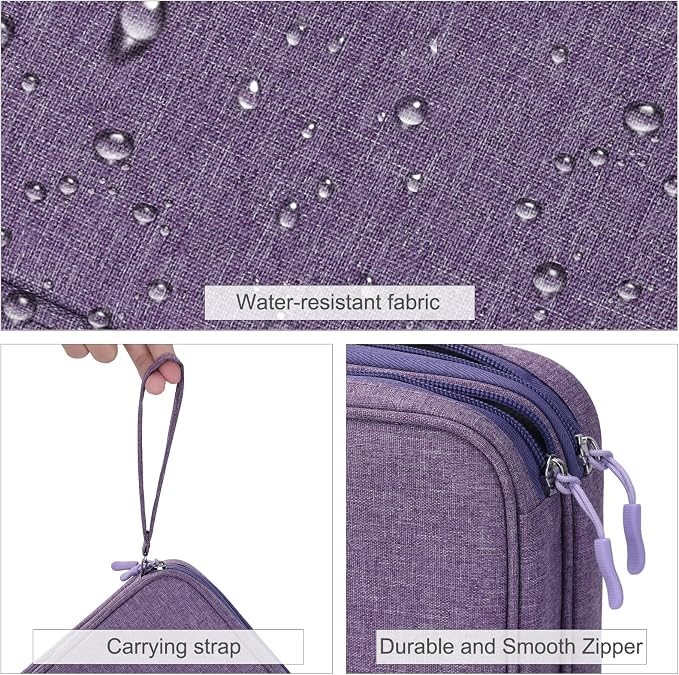 FYY Electronic Organizer, Travel Tech Pouch Bag, Extra Large, Dark Purple | - Image 4