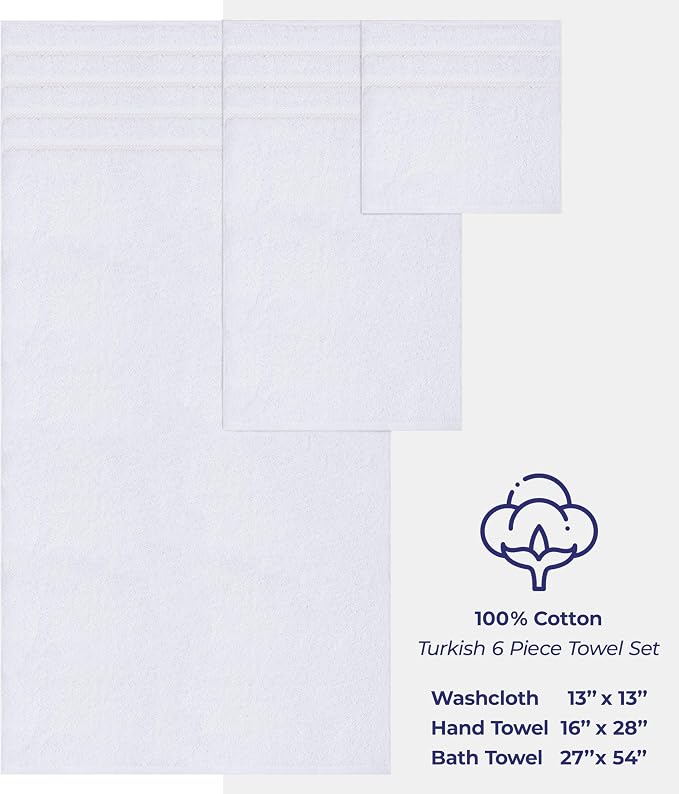 American Soft Linen 100% Cotton Luxury Turkish Towels, 6 Piece Towel Set | Soft - Image 4
