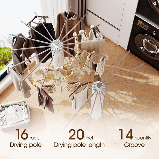 BOQORAD Tripod Clothes Drying Rack, Drying Rack Clothing Foldable, Standing Dry - Image 4