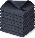 Homaxy 100% Cotton Waffle Weave Dish Cloths, 8 Pack, Dark Grey by Homaxy
