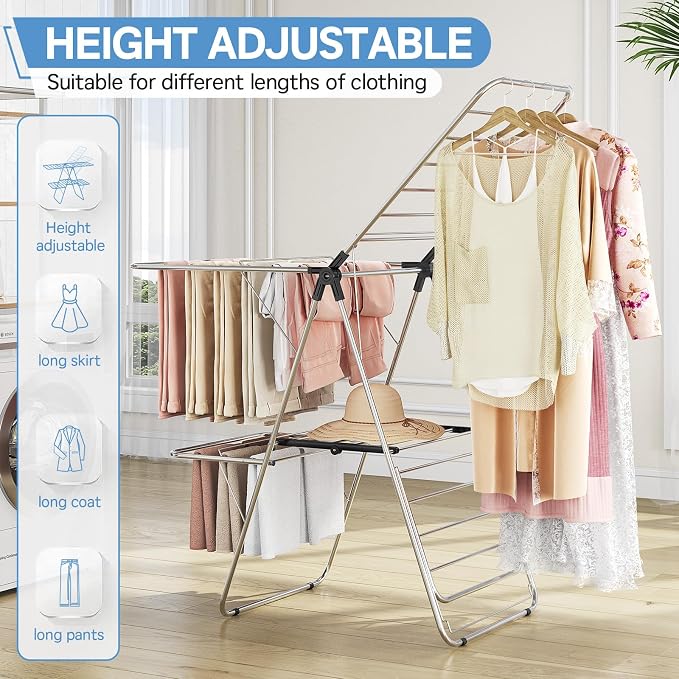 Large Stainless Steel Clothes Drying Rack - Image 2