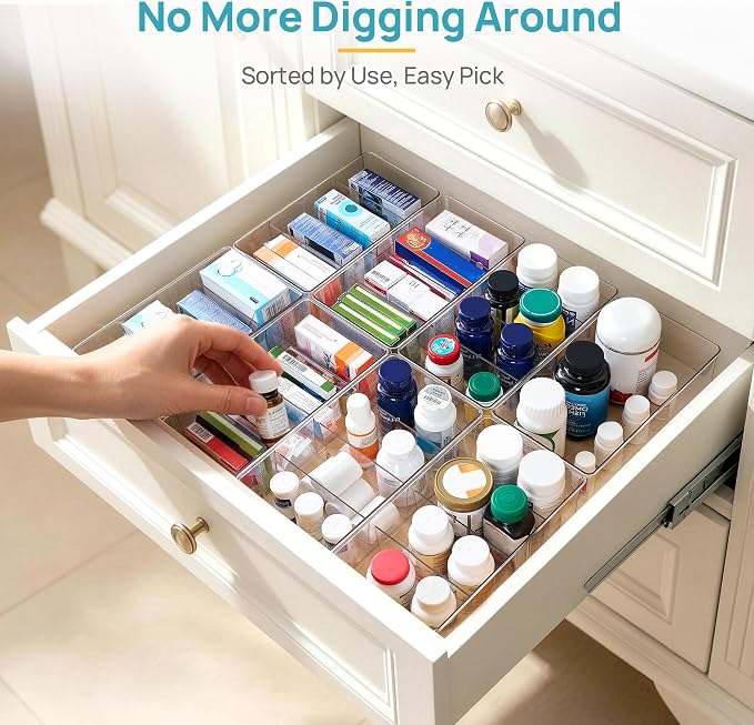 Vtopmart 4 Pack Food Storage Organizer Bins, 4 Compartments | - Image 8