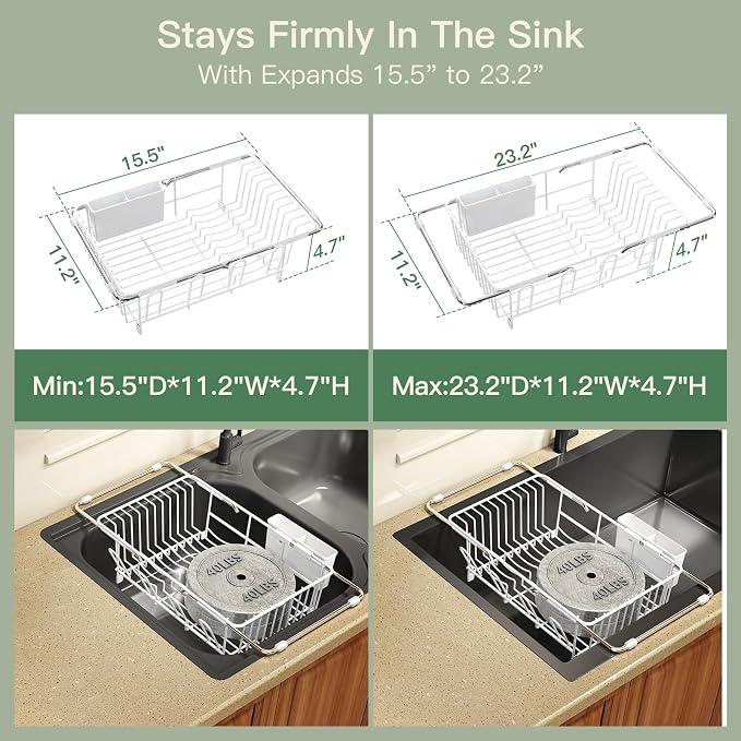 White Dish Drying Rack Over The Sink - Image 3