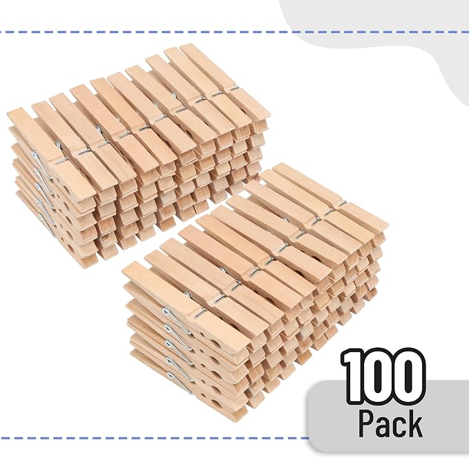 Mr. Pen- Large Wooden Clothes Pins, 4 Inch, 100 Pack, Heavy Duty Natural Wood - Image 2