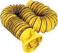 25FT Ducting Hose 8IN PVC Flexible Duct Hosing with Adjustable Rope S Hook & Steel Support for Utility Blower Exhaust Fan (8''x25ft)