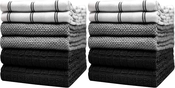 Premium Kitchen Towels | Large Cotton Dish Towels | Flat & Terry Highly by BumbleTowels