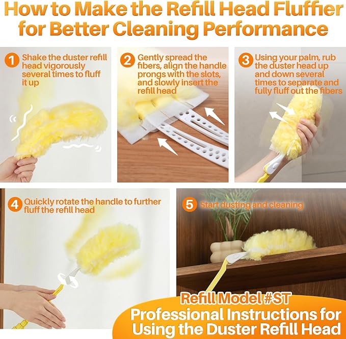 JOYMOOP Scented Telescopic Duster kit, 3FT Extendable Handle + 4 Yellow Refills - Image 4