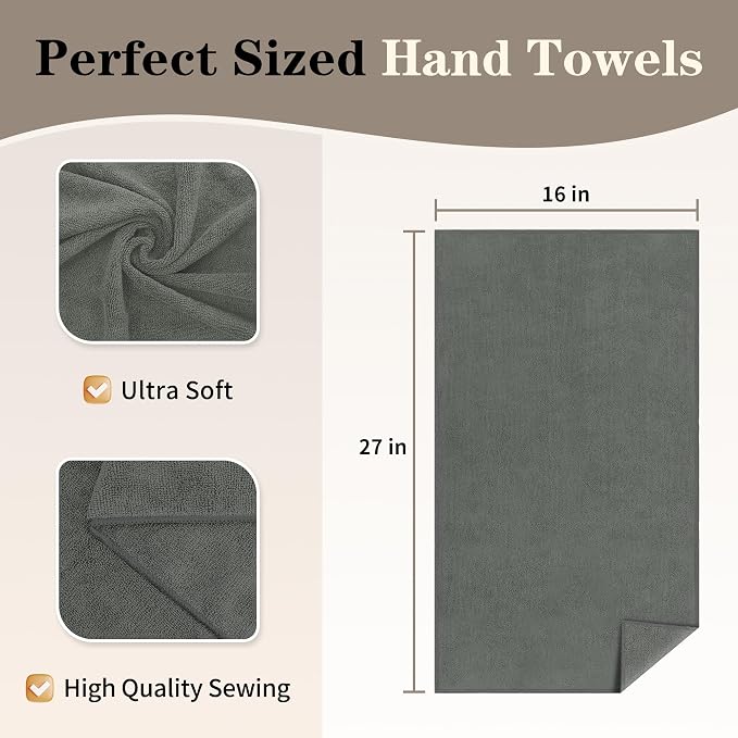 Salon Towels 12 Pack, Quick Dry Gym Towels, Spa Face Towel, Absorbent - Image 2