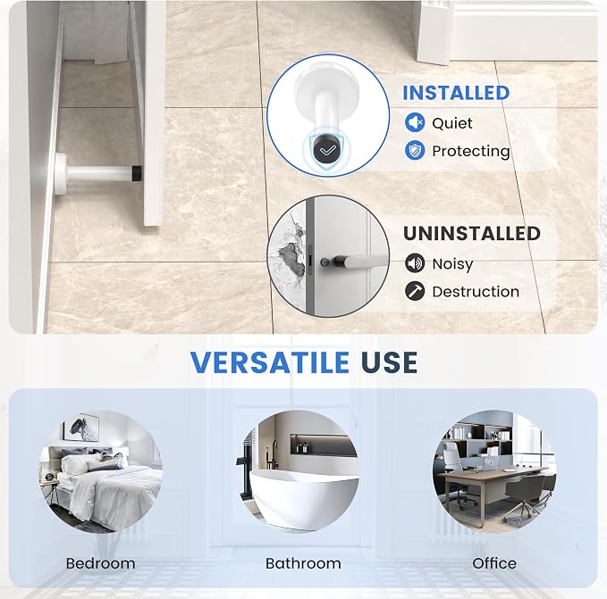 4 Pack Door Stops, 304 Stainless Steel Door Stoppers, Easy Installation - Image 7