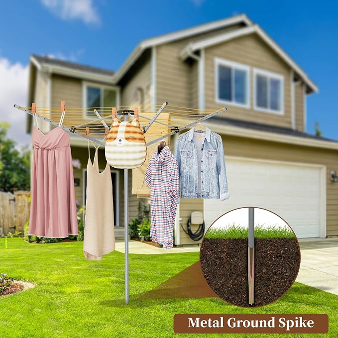 Rotary Clothesline Outdoor Umbrella Drying Rack - Image 3