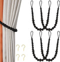 KLOGTSIND Wood Bead Curtain Tiebacks, 4 Pack Curtain Tie Backs by KLOGTSINDDirect
