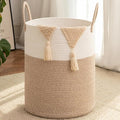 OIAHOMY 100L Nursery Hamper Laundry Basket Laundry Hamper Brown/White by MasterofSpaceOptimization