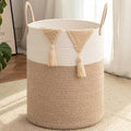 OIAHOMY 80L Nursery Hamper Laundry Basket Laundry Hamper Brown/White by MasterofSpaceOptimization