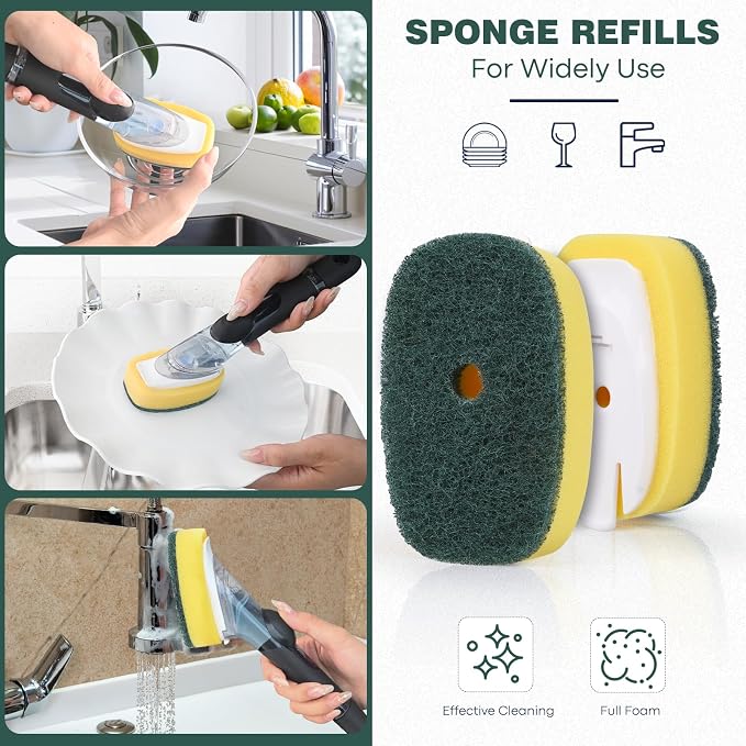 Sponge Brush Refills for OXO Soap Dispensing Dish Brush 4 Pack Refill Heads | - Image 6