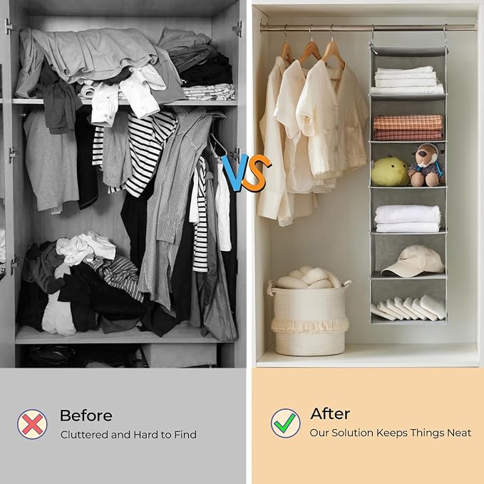MAX Houser 6 Tier Shelf Hanging Closet Organizer - Image 8