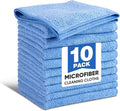 TEAWOO 10 PCS Blue Microfiber Cleaning Cloths, Car Towels, Kitchen Towels by TEAWOO