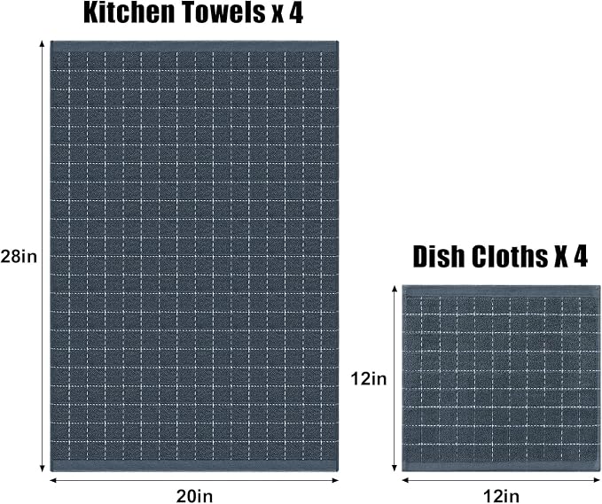 Homaxy Kitchen Towels and Dishcloths Set, Dark Grey - Image 5