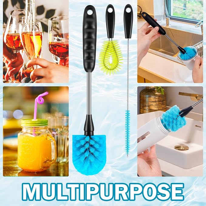 12.2 inch Bottle Brush Set of Three，Washable Coffee Cups, Water Bottles - Image 4