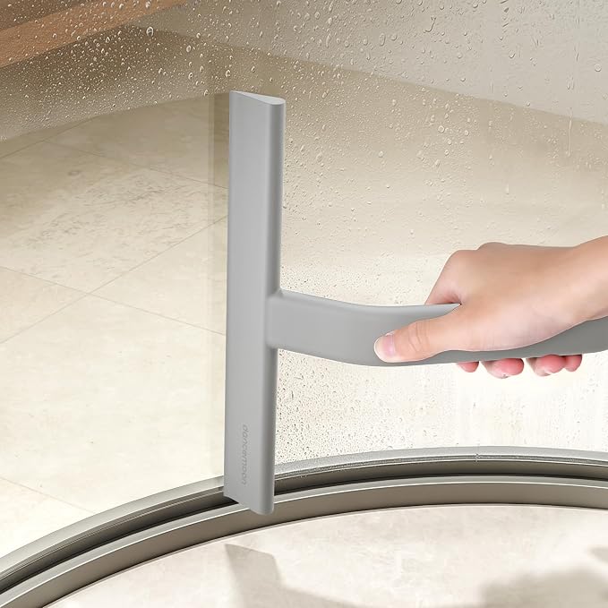JustHang Shower Squeegee with Built-in Hook, 10-Inch Gray | Award-Winning Design - Image 7