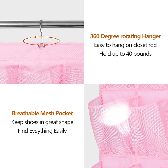 MISSLO 30 Large Pockets Dual Sided Hanging Shoe Organizer - Image 6