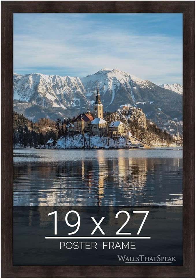 wallsthatspeak 19x27 Espresso Brown Picture Frame for Puzzles Posters Photos or Artwork
