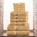 Superior Egyptian Cotton Ultra Plush & Absorbent, 10 Piece Set, Toast | Quick by SUPERIOR