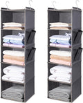 BOOMIBOO Hanging Closet Organize and Shelves, 5-Hanging Shelf（2 Pack, Clothes by BOOMIBOO