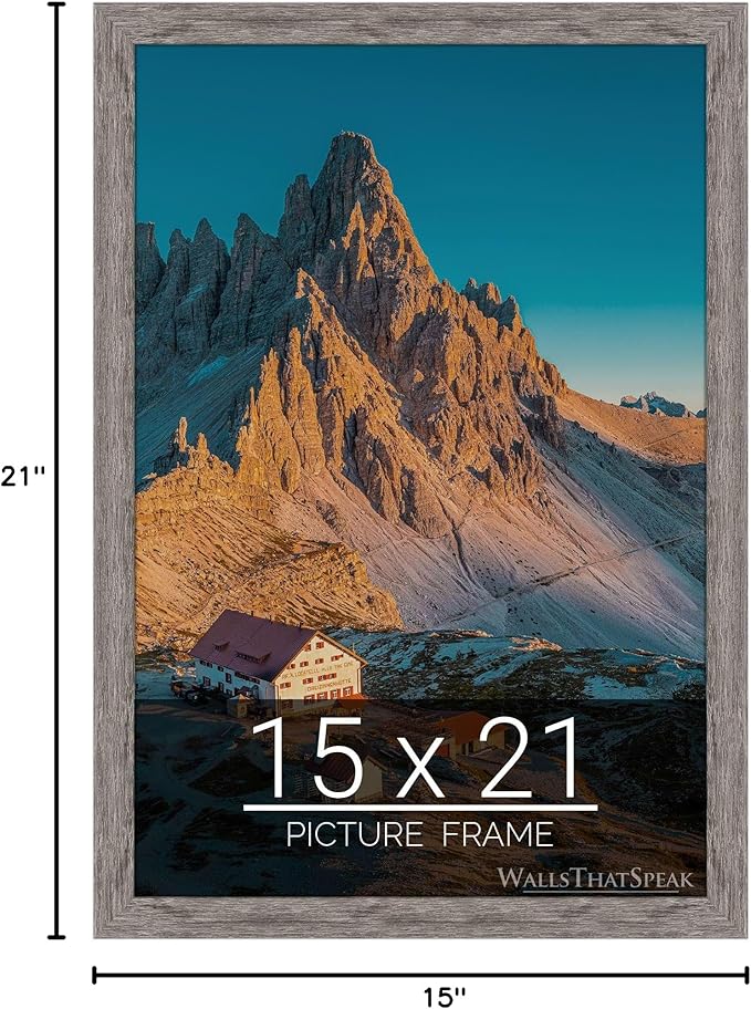 wallsthatspeak 15x21 Gray Barnwood Picture Frame for Puzzles Posters Photos or Artwork