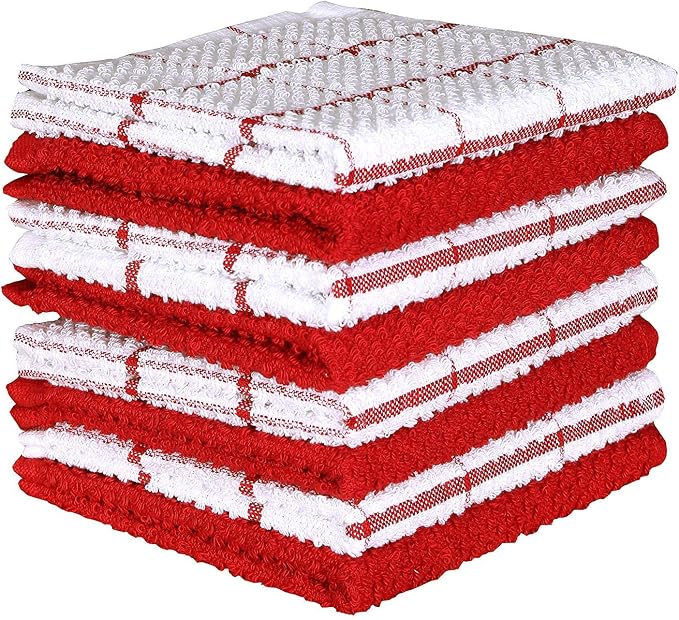 AMOUR INFINI Cotton Kitchen Dish Cloths Set of 8 – Highly Absorbent, Super Soft by AmourInfini