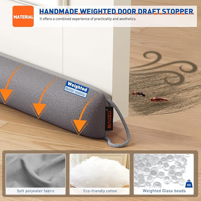 MAGZO Under Door Draft Stopper 30 Inches, Sound Proofing - Image 4