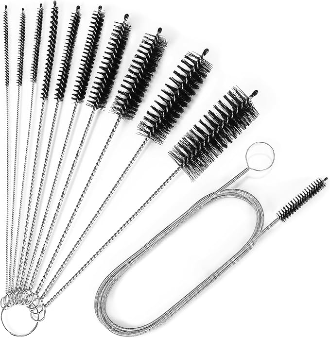 Ixiaoyoo 11 Pcs Cleaning Brushes Set, 8 Inch + 60 Inch Cleaner Brushes | Black by Ixiaoyoo