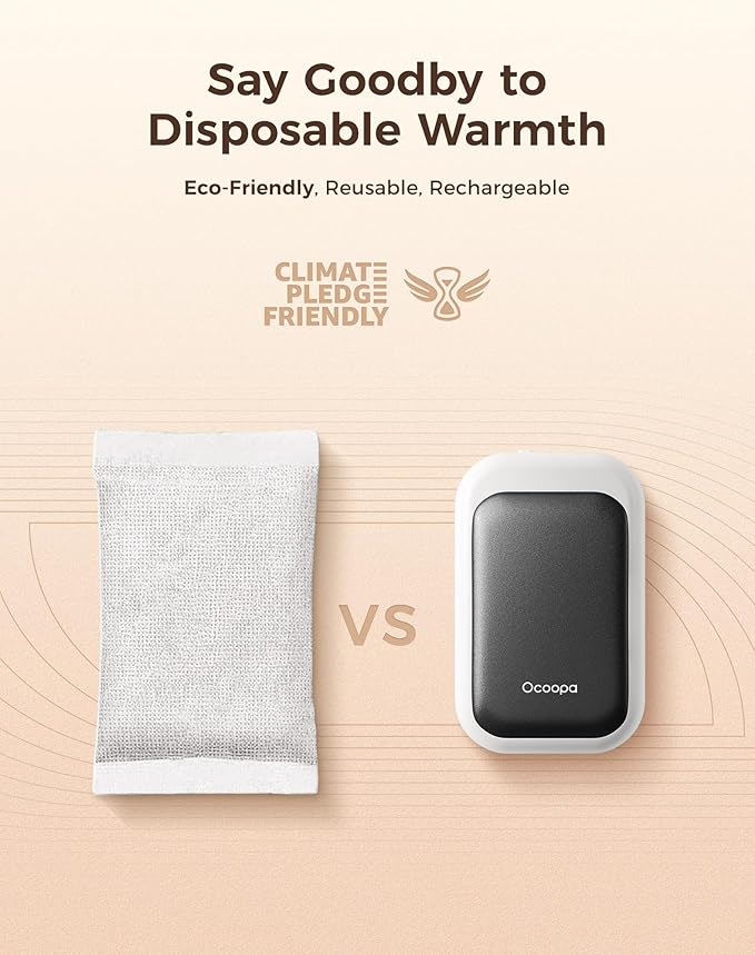 OCOOPA AI Magnetic Hand Warmers Rechargeable 2 Pack, 5000mAh Ultra-Thin Electric Glove Heater Handwarmer,UL Certified, Men Women Gifts for Christmas,Birthday,Winter Essentials,UT4 Young