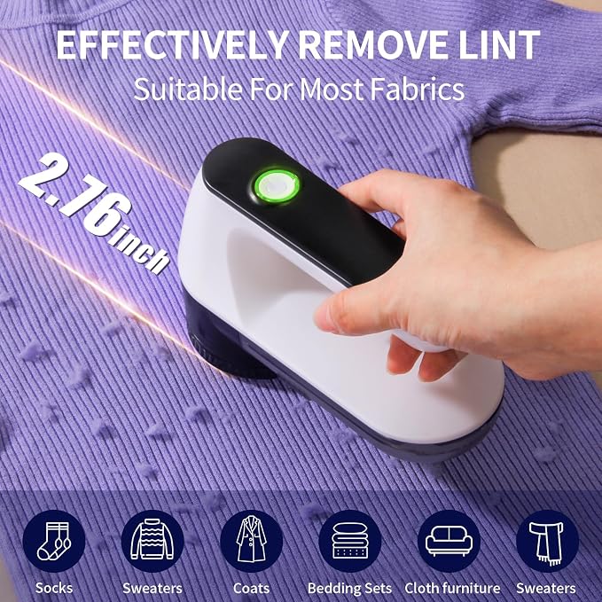 Fabric Shaver, Cordless Lint Remover, 6-Blade Sweater Defuzzer - Image 6