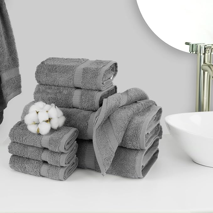 Chakir Turkish Linens 100% Cotton 8-Piece Towel Set, Oeko-Tex Certified - Image 2