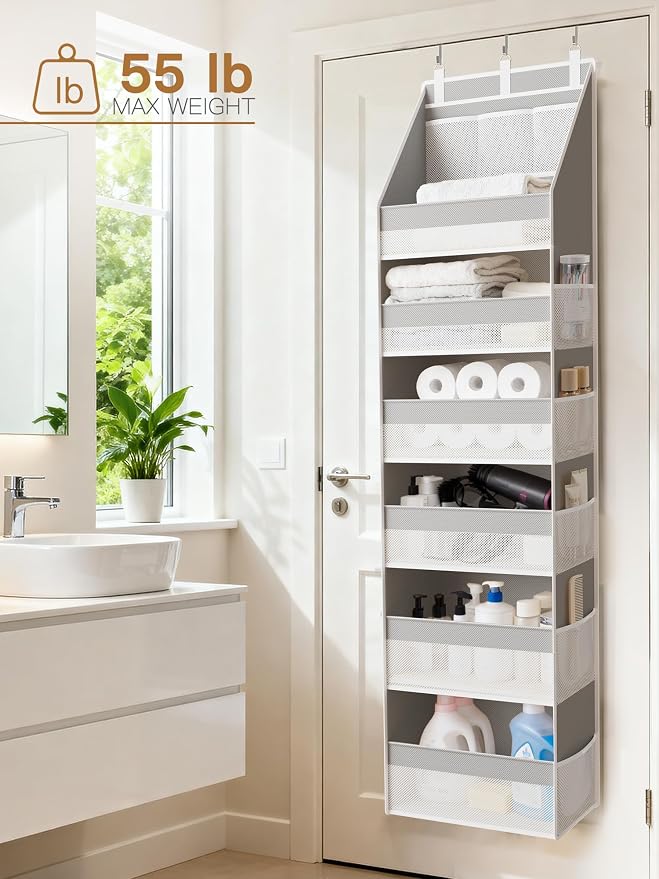 2 Pack Over The Door Organizer, Heavy-Duty 6-Shelf Hanging Storage - Image 9