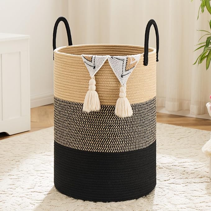 Artfeel Laundry Basket, Woven Cotton Rope Laundry Hamper, 80L by Artfeel