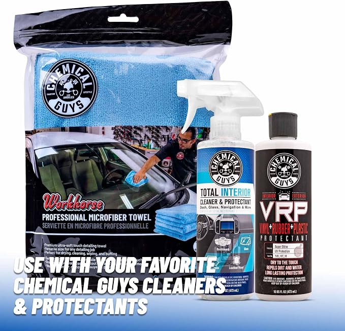 Chemical Guys, Workhorse Professional Microfiber Towels, 16 in, 6 Pk - Image 7