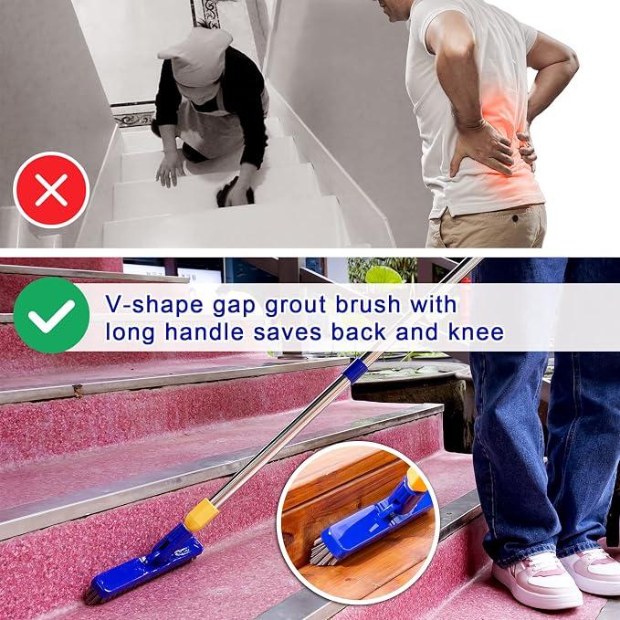 Grout & Scrub Brush Combo, Floor Scrubber - Image 2