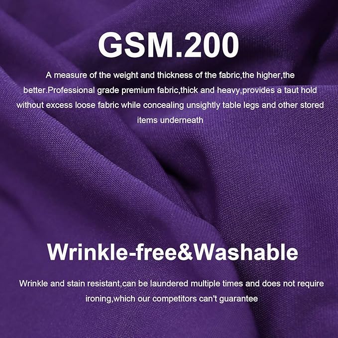 RELIANCER 2 Pack Stretch Spandex Table Covers for Rectangular Tables,8FT Elastic Fitted Tablecloth,Universal Rectangular Table Cloth Protector for Outdoor Party,Wedding,Bar,Birthday,Banquet,Events