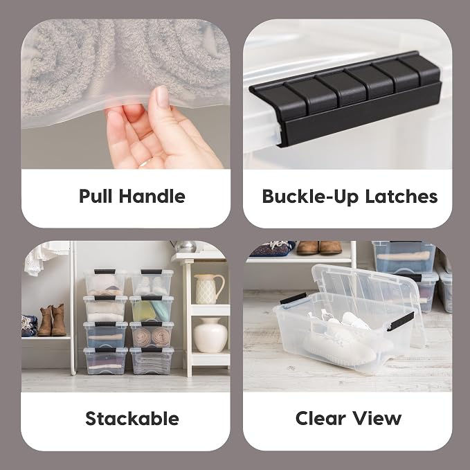 IRIS USA 6-Pack 13 Quart Storage Bins - Image 4