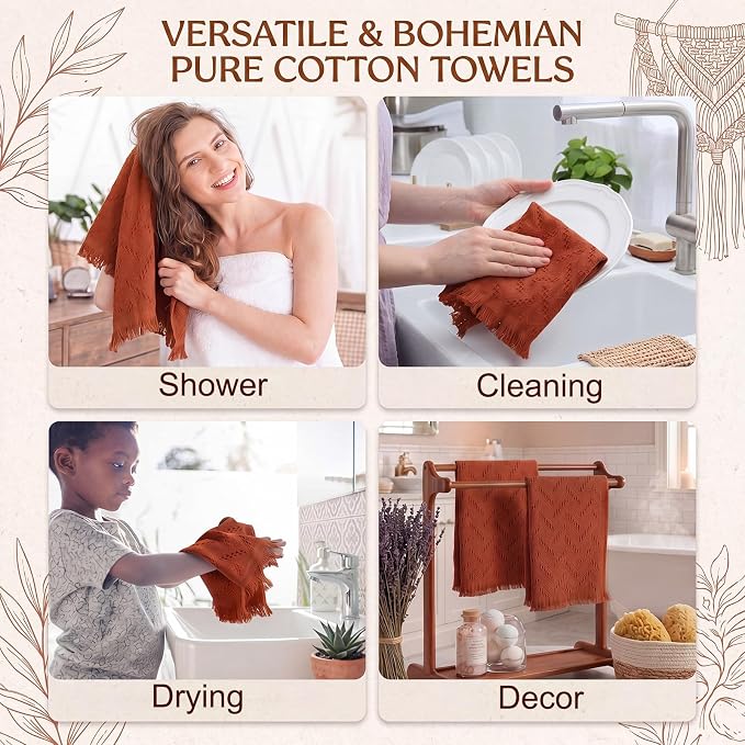 HunnmingRe 10 Pack Boho Hand Towel - Image 7