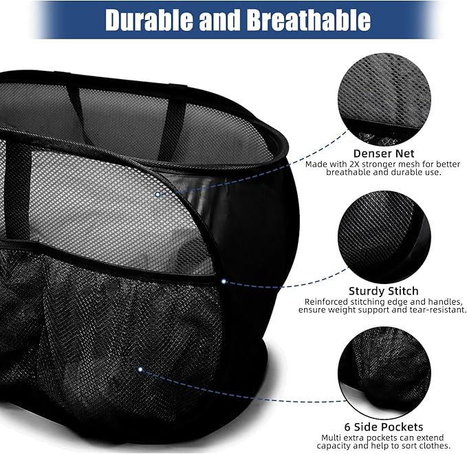 Collapsible Laundry Baskets, Upgrade Pop Up Laundry Hamper - Image 5