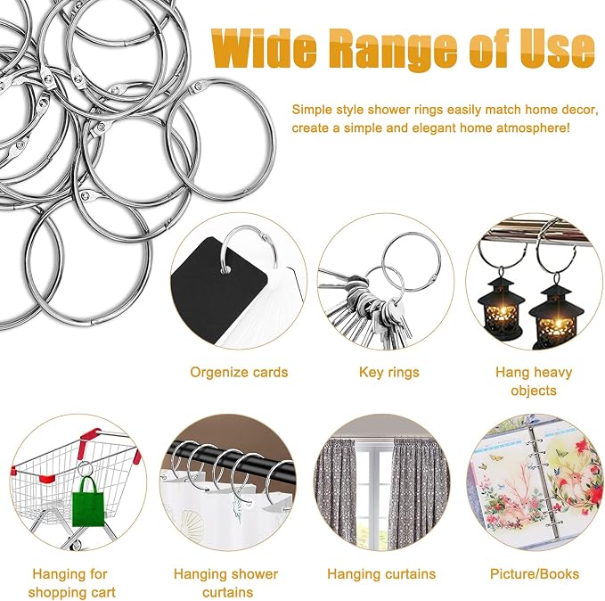 Shower Curtain Hooks Rings, Glide Smoothly Round Shower Rings - Image 5