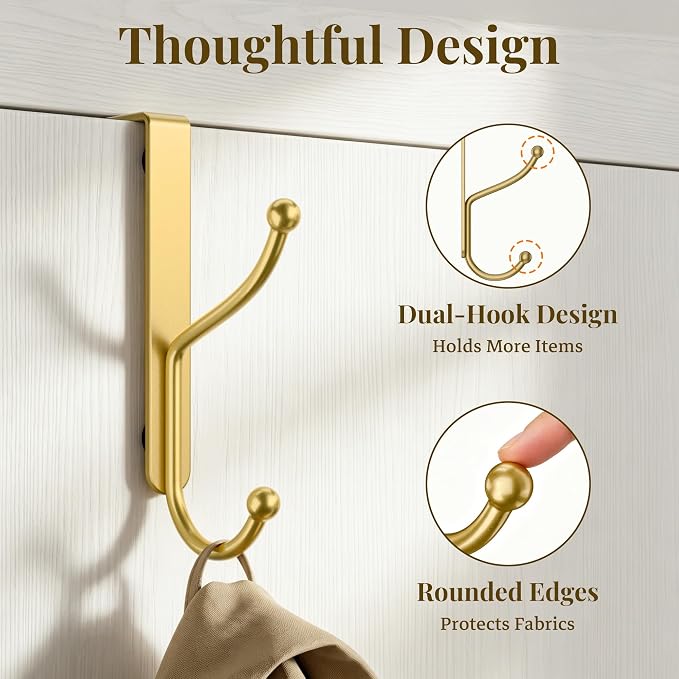 niffgaff Over Door Hook 2-Pack, Heavy Duty Door Hanger, Fits Interior Doors 1.4 - Image 7