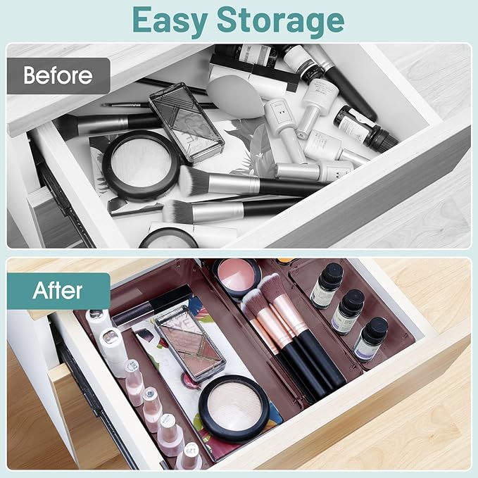25 PCS Plastic Drawer Organizer Set, Makeup Organizers and Storage Bins | 4 - Image 4