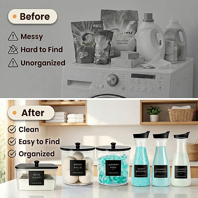 Laundry Room Organization Set, 3 Laundry Containers, 3 detergent dispenser - Image 5