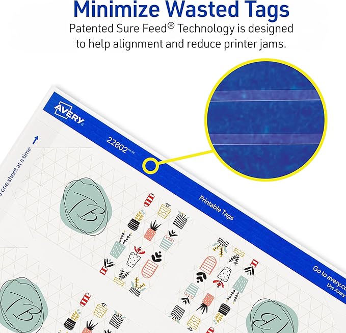 Avery® Printable Tags With Strings, Rectangle, 2" x 3 1/2", White, Pack of 96