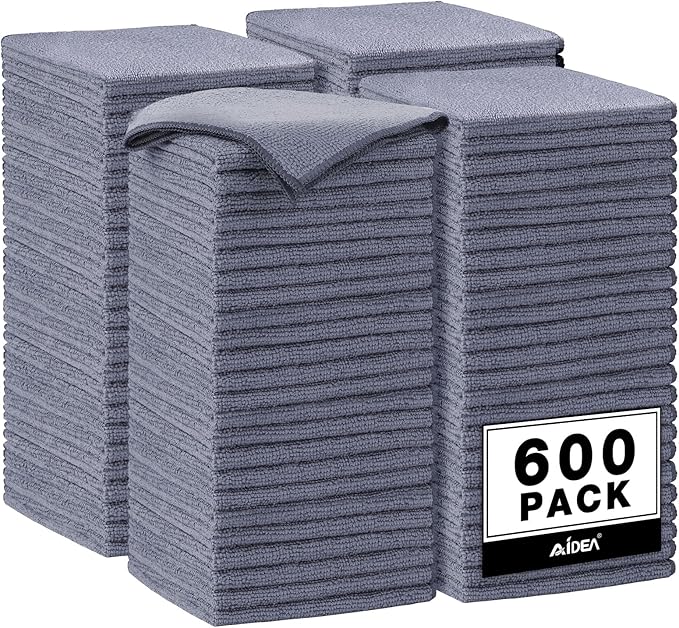 AIDEA Microfiber Cleaning Cloth Grey, Microfiber Towels 12×12" | Shop Towels by AIDEAHOME