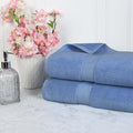 SUPERIOR Egyptian Cotton Pile Plush Bath Sheet, 2 Piece Set, Denim Blue | by SUPERIOR